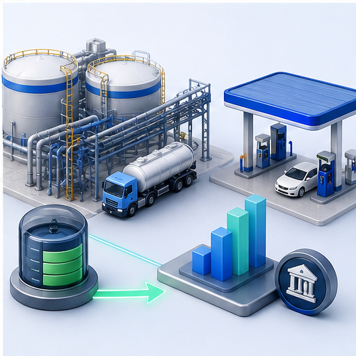 AI generated downstream terminal distribution and finance software illustration