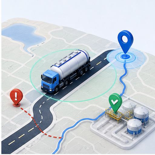 AI generated driver logistics software map with route tracking