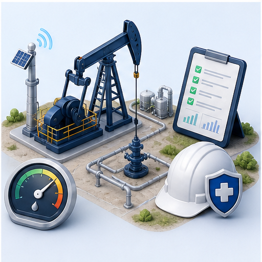 AI generated upstream oil and gas software operations illustration